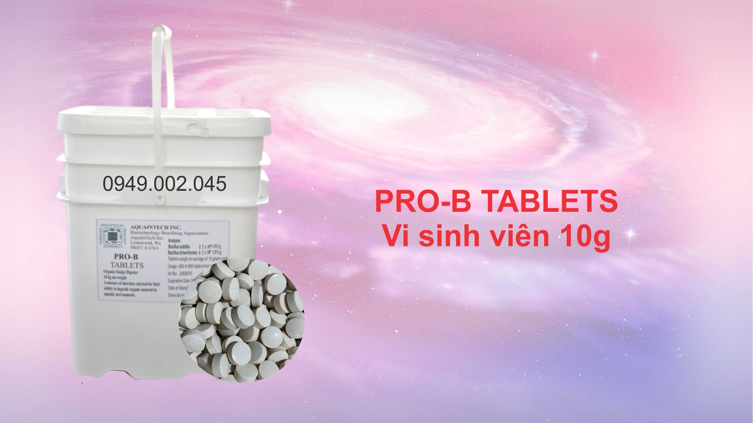 Pro - B Tablets - Vi sinh Mỹ dạng viên giúp làm sạch nước và đáy ao nuôi tôm cá